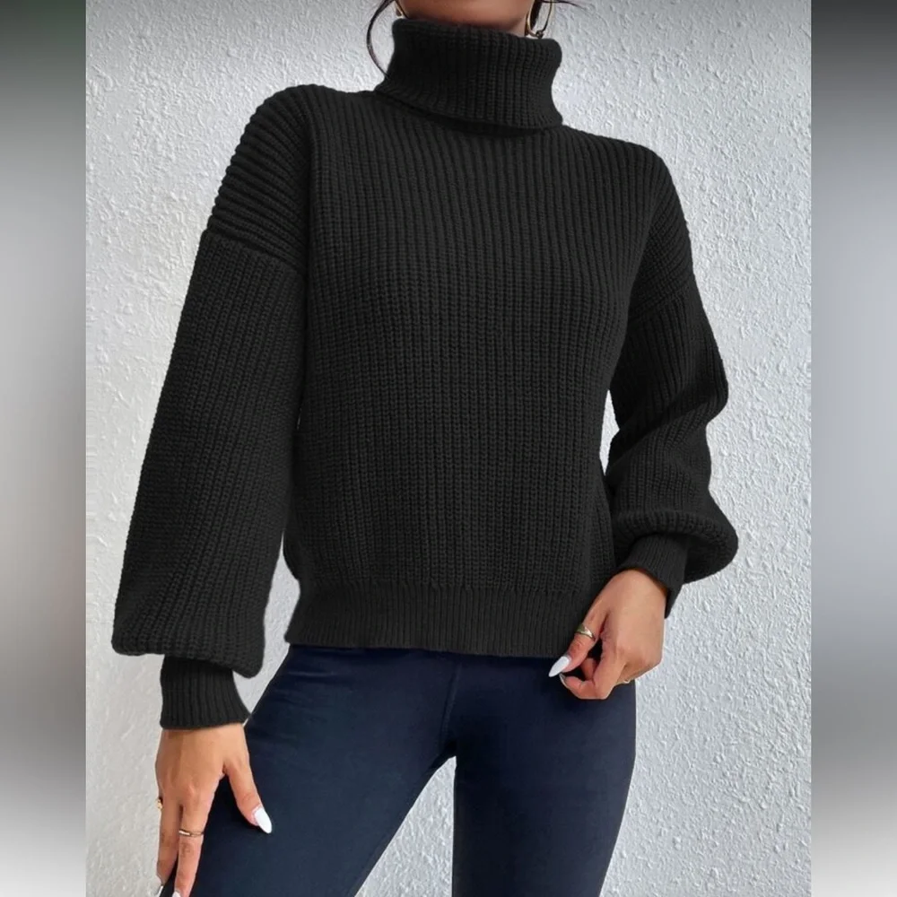 Black Turtleneck Sweater